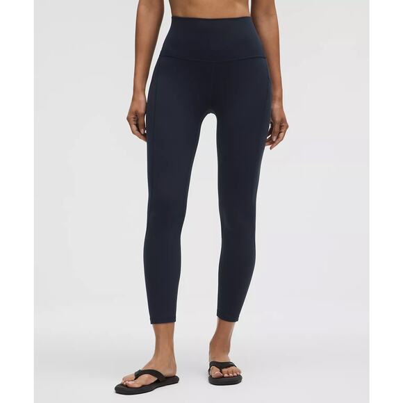 Lululemon Leggings Womens Align Pants w/ Pockets 25” Athleisure True Navy Size 6 - Picture 2 of 8